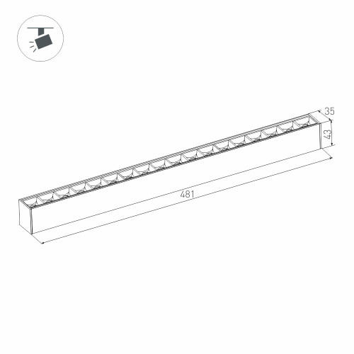 Трековый магнитный светильник Arlight MAG-LASER-45-L480-18W Day4000 (BK, 15 deg, 24V, DALI) 046542