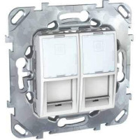 Розетка компьютерная 2хRJ45 Schneider Electric Unica MGU5.2424.18ZD