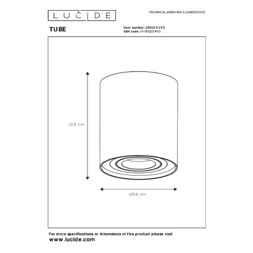 Накладной светильник Lucide Tube 22952/01/02