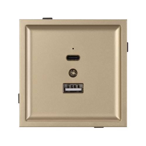 Механизм USB розетки Arlight SCT-TENDO-MUAC-SFPL-GD (5V, 3A, QC3) 054537