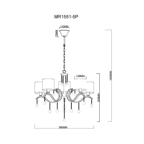 Подвесная люстра MyFar Dante MR1551-5P