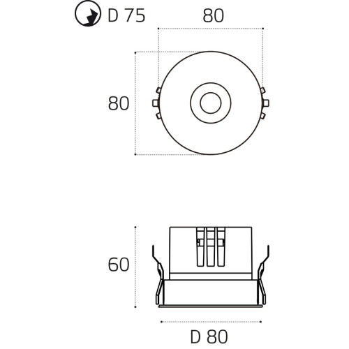 Встраиваемый влагозащищенный светильник Italline IT014-0208 nickel