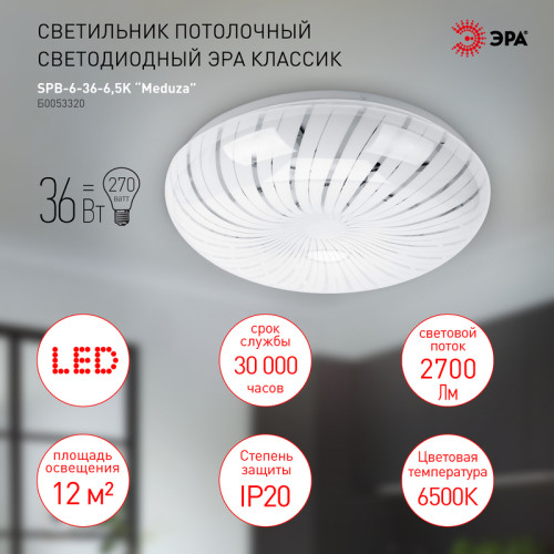 Потолочный светильник Эра SPB-6-36-6,5K Meduza Б0053320