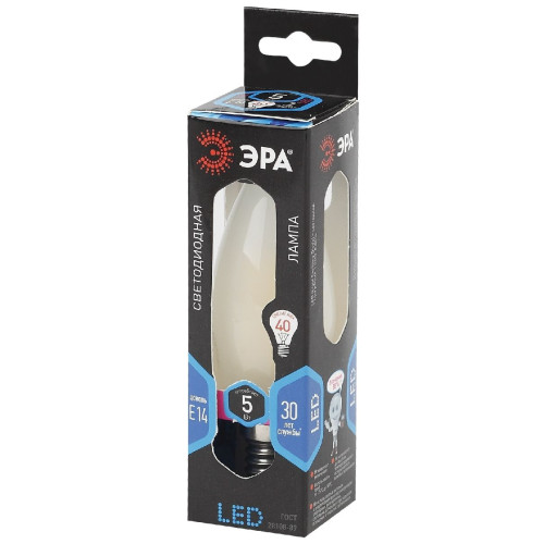 Лампа светодиодная Эра E14 5W 4000K F-LED B35-5W-840-E14 frost Б0027926
