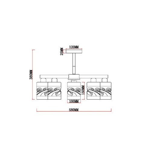 Люстра на штанге MyFar Olivia MR1821-5C