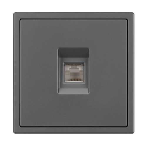 Механизм телефонной розетки Arlight SCT-NOBE-MTL1-SFPL-GR (RJ-11, 4C) (Серый базальт) 054303