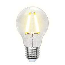Лампа светодиодная филаментная Uniel E27 8W 3000K груша прозрачная LED-A60-8W/WW/E27/CL GLA01TR Набор из 5штук UL-00008080
