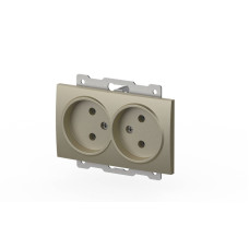 Розетка двухместная без заземления ELBI Zena Vega 609-011400-908