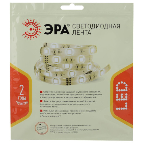 Светодиодная лента Эра 24В 2835 4,8Вт/м 3000К 5м IP33 LS2835-4,8-60-24-33-3000К-5m Б0043109