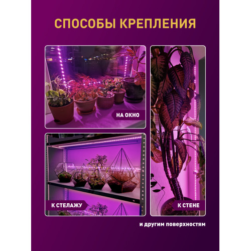 Светодиодная лента для растений Эра 18Вт 1400K 2м IP65 FITO-Strip Light-RB-2m красно-синего спектра Б0057282
