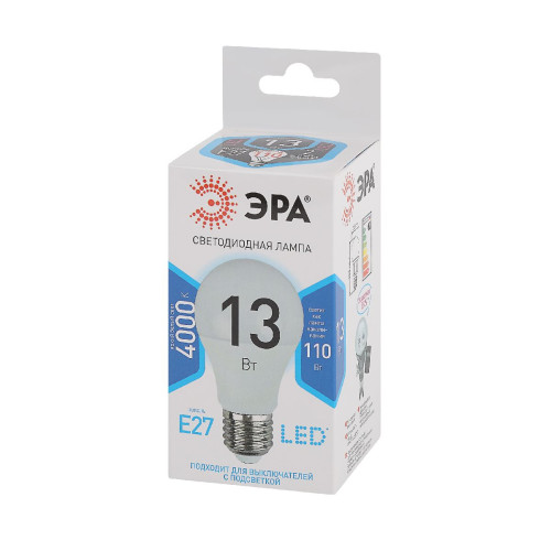 Лампа светодиодная Эра E27 13W 4000K LED A60-13W-840-E27 Б0020537