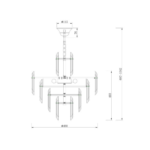 Подвесная люстра Maytoni Flare DIA200PL-06G