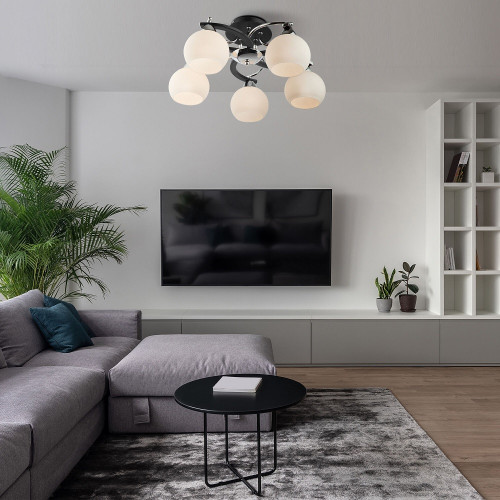 Потолочный светильник Eurosvet 9654/5 хром/черный 00000065865