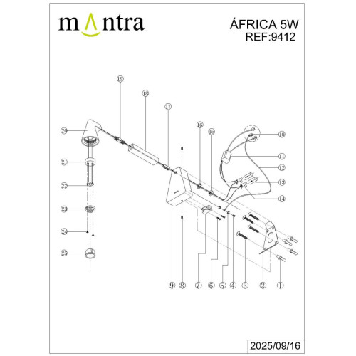 Настенный светильник Mantra Africa 9412