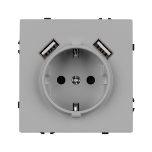 Механизм розетки Arlight с USB зарядкой SCT-NOBE-MUAA-SFPL-IS (230V, 16A)  059443