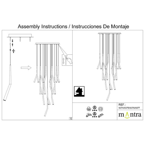 Основание потолочное 24L Mantra Modular Light Florones 9377