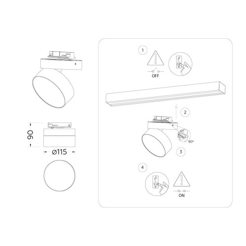 Трековый однофазный светильник Ambrella Light Track System GL6879