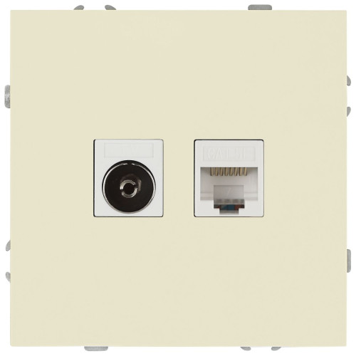 Розетка Эра Galaxy 15-3110-02 комбинированная RJ45+TV IP20 слоновая кость Б0070778