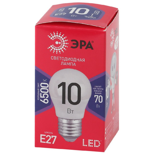Лампа светодиодная Эра E27 10W 6500K LED P45-10W-865-E27 R Б0045355