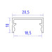 Алюминиевый накладной профиль Ambrella Light Alum Profile GP2001AL