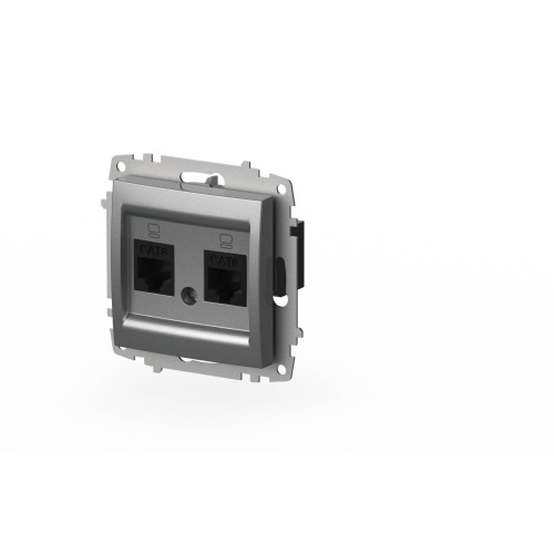 Розетка компьютерная двухместная ( Cat 6) ELBI Zena Vega 609-011000-248