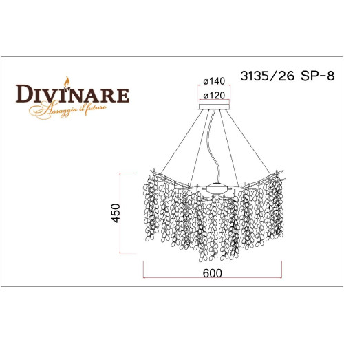 Подвесная люстра Divinare Salice 3135/26 SP-8