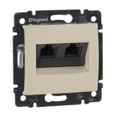 Розетка компьютерная 2хRJ45 Legrand Valena 5e кат UTP с захватами слоновая кость 774131