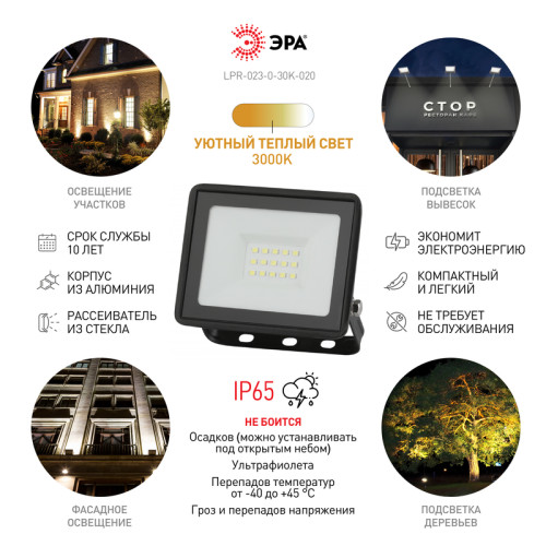 Прожектор Эра LPR-023-0-30K-020 Б0052857