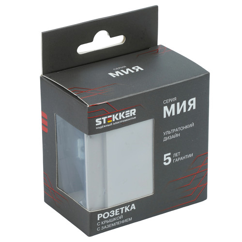 Розетка 1-местная Stekker 250В 16А Мия RST16-3112-08 50485