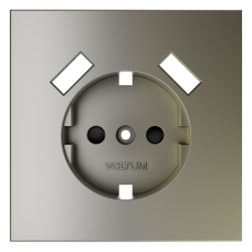 Накладка для розетки с заземлением и защитными шторками, с USB A+A Voltum S70 (шелк) VLS000904
