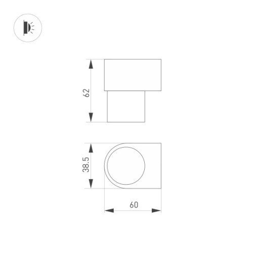 Настенный светильник Arlight SP-Spicy-Wall-Mini-S60x39-3W Day4000 035541