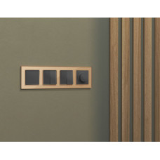 Комплект механизма 2-клавишного перекрестного выключателя 10A-250V Alfa Графит мягкое касание Quant Ambrella Volt MA903030 (AP9030, VM125)