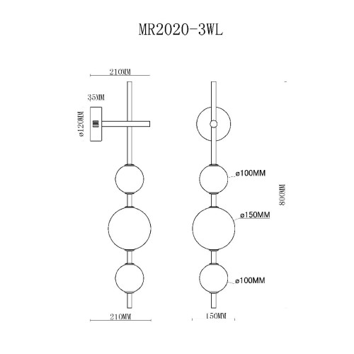 Настенный светильник MyFar Violla MR2020-3WL