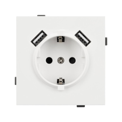Механизм розетки с USB зарядкой Arlight SCT-TENDO-MUAA-SFPL-WH (230V, 16A) 054606
