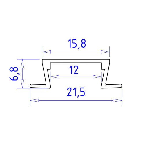 Алюминиевый встраиваемый профиль Ambrella Light Alum Profile GP1001BK/BK