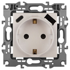 Розетка со шторками с USB type-A+C Эра 12-4108-15 Б0067767