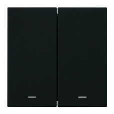 Выключатель 2-клавишный c индикатором (механизм) Stekker Мия 250В 10А RSW10-3102-05 черный бархат 50446