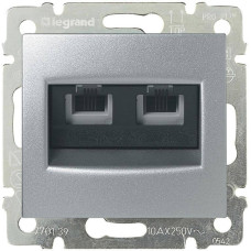 Розетка телефонная 2хRJ11 Legrand Valena алюминий 770139