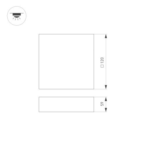 Накладной светильник Arlight SP-Quadro-S120x120-13W Warm3000 034775