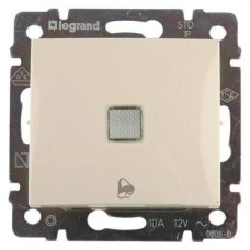 Выключатель кнопочный одноклавишный Legrand Valena 10A 250V с подсветкой Звонок слоновая кость 774115
