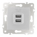 Розетка USB 2.1А+1А Arte Milano 203.46-1.silver
