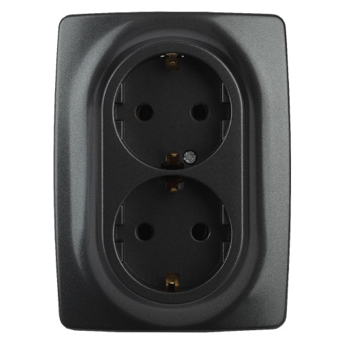 Розетка 2x2P+E Schuko со шторками Эра 12-2108-05 Б0036446