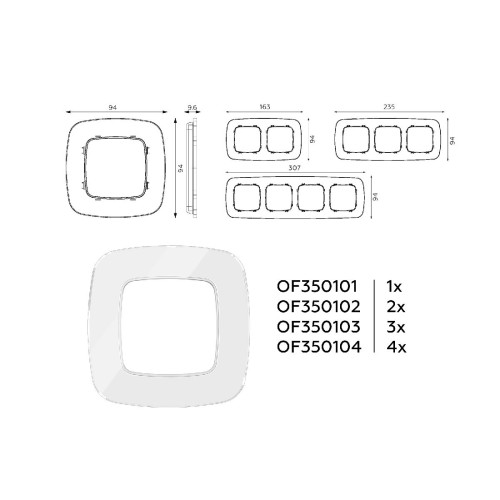 Рамка двухместная Ambrella Volt Radian OF350102