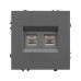 Механизм сдвоенной телефонной розетки Arlight SCT-NOBE-MTL2-SFPL-GR (RJ-11, 4C) (Серый базальт) 054311