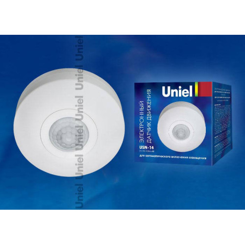 Датчик движения (06566) Uniel USN-14-360R-1200W-3LUX-6M-0,6-1,5m/s-WH