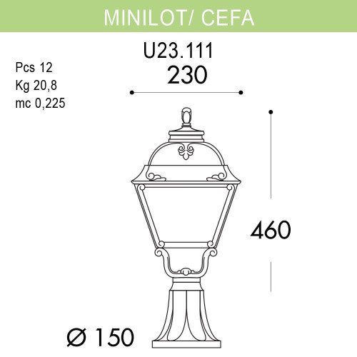Уличный светильник Fumagalli Minilot/Cefa U23.111.000.BYF1R