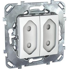 Розетка двухмодульная Schneider Electric Unica б/з со шторками 10A 250V MGU5.3131.18ZD