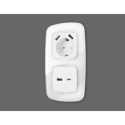 Лицевая панель для розетки 2USB A+C Ambrella Volt Omega OP1310