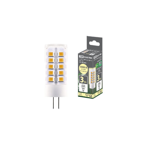 Лампа светодиодная TDM Electric G4 3W 3000K прозрачная SQ0340-0093
