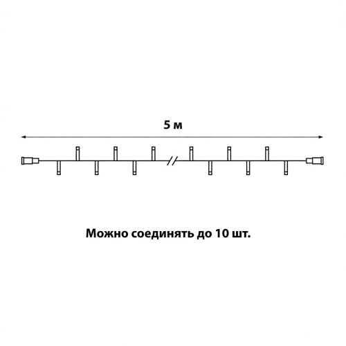 Гирлянда без вилки с эффектом мерцания соединяемая Uniel ULD-F90PRO S5M-050/TWK WH UL-00013247